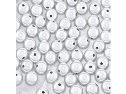 Plastové korálky – miracle, 10 mm, farba biela