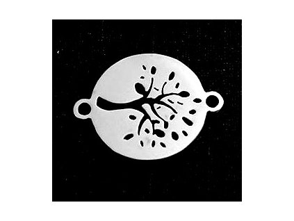 Connector component, tree of life 15x20x1.2 mm, steel 304