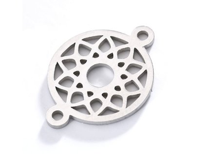 Connector component flower of life, 16 mm, steel 304