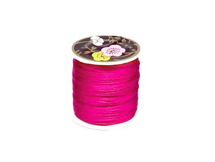 Satin cord, dark pink 1 mm, spool approx. 70 m