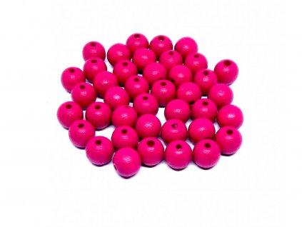 Dřevěná kulička 8 mm, barva růžová 855L