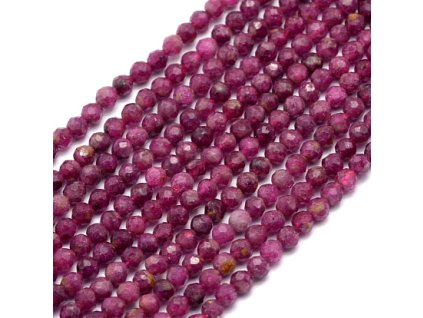 Rubín 3 mm, fasetovaný