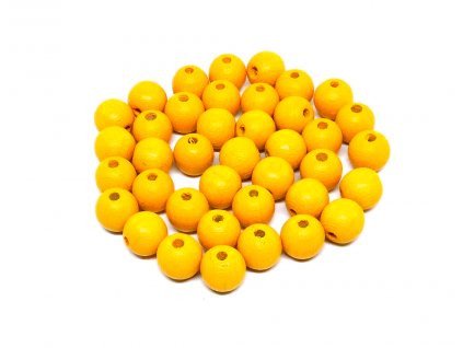 Dřevěná kulička 12 mm, barva oranžová 882L