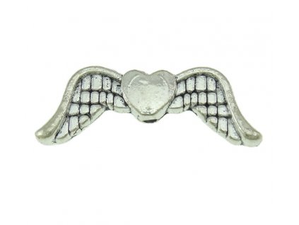 1589 kovove koralky kridla 7x20 mm barva starostribro