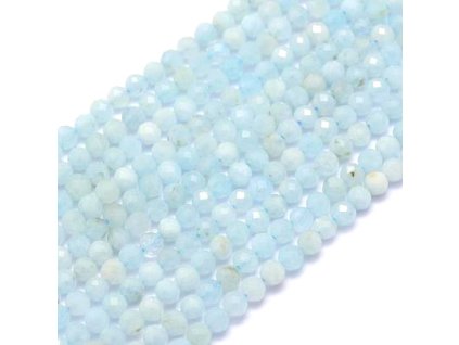 Faceted aquamarine, 2 mm