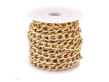 Řetízek hliníkový 10x6,5x1,8mm, barva hematit