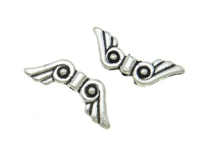 2666 kovove koralky kridla 8x20 mm barva starostribro