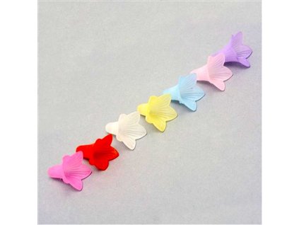 Plastic bead, bell shape 22x22 mm, assorted colors