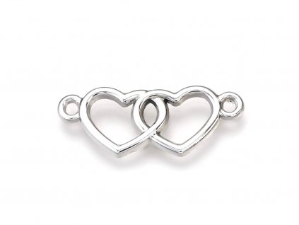 Connector component, heart 27x10.5 mm, platinum