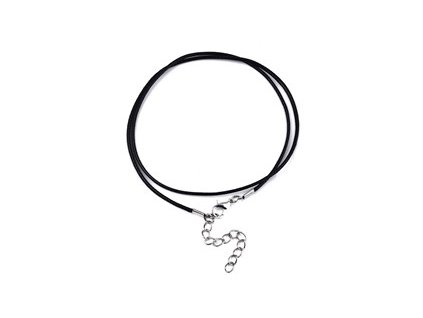 Náhrdelník voskovaná šnúrka so zapínaním, 435x1,5 mm, čierna 02