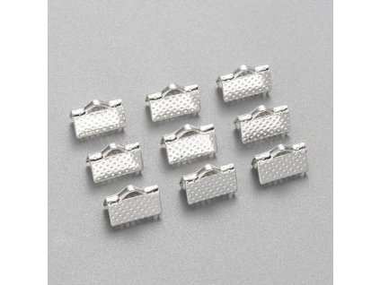 Koncovka na stuhu 10x7x5 mm, farba strieborná