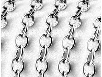 Reťazičok guľatý 4x4x0,8 mm, farba strieborná