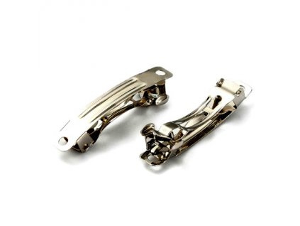 Hair clip 77x9 mm, platinum