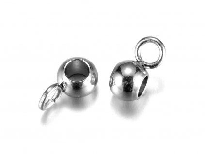 Steel bead with loop 7x3.5x4 mm