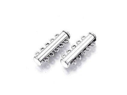 Magnetické zapínání s 5 očky, barva platina