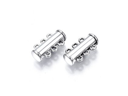 Magnetické zapínanie s 3 očkami, farba platina