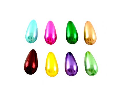 Plastic bead, pear shape 22.5x12 mm, mix