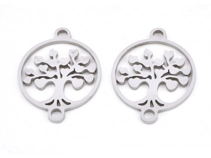 Connector component, tree of life 19x15x1 mm, steel 201