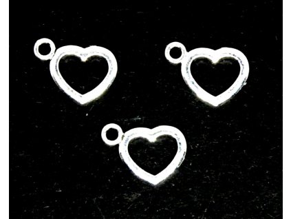 3980 1 kovovy privesek srdicko 9x12 5x1 5 mm platina
