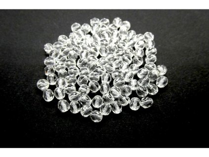 Faceted glass beads, 6mm round shape, color 00030