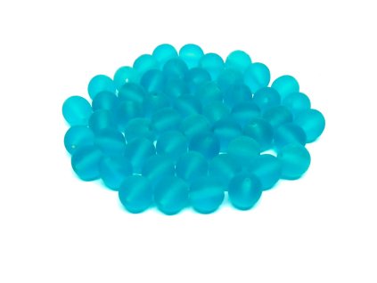Pressed glass beads, 8 mm round shape, color 60110/MAT