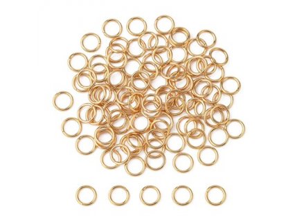 Krúžok 6x0,8 mm, nerez oceľ, farba zlatá 18K