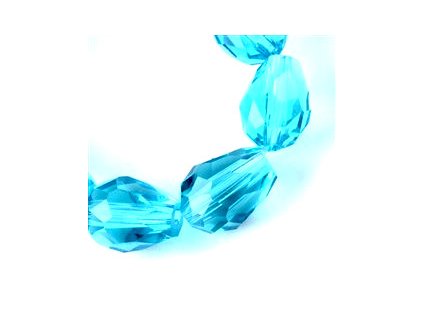 Brúsené korálky, hruška 8x6 mm, farba aqua