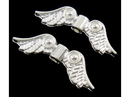 4757 kovove koralky kridla 23x3 mm barva starostribro