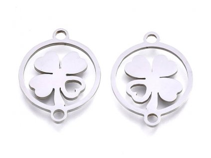 Connector component, four-leaf clover 19x15x1 mm, steel 201