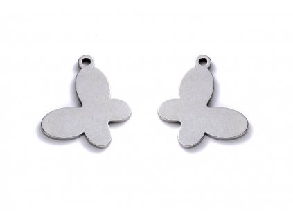 5732 1 kovovy privesek motyl 13x17x1 mm ocel 304