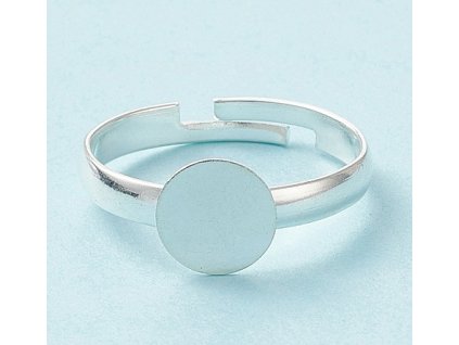 Ring with a flat surface, 17 mm, 8 mm, silver