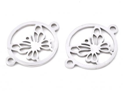 Connector component, butterfly 20x15x1 mm, steel 201