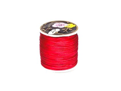 Satin cord, red 1 mm, spool approx. 70 m
