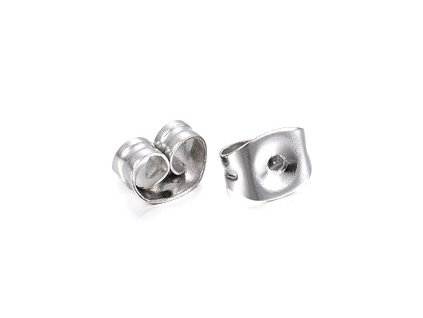 Náušnicová zarážka motýlek 6x4,5x2,5 mm, ocel 304