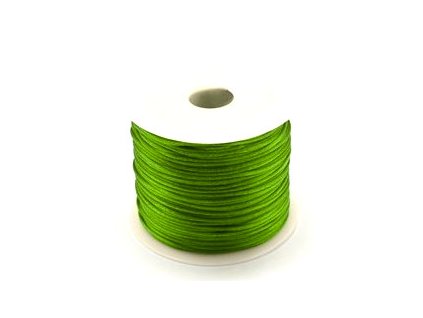 Satin cord, green 1 mm, spool approx. 70 m