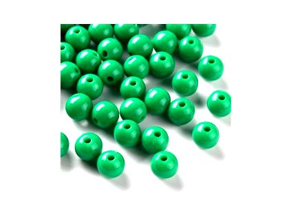 Plastic bead, 8 mm round shape, green 4X