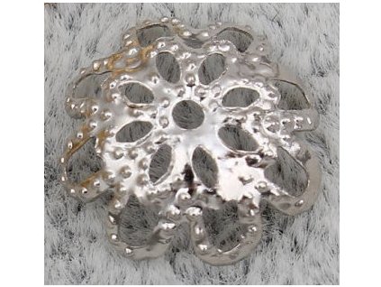 Decorative bead cap, 9x3 mm, antique silver