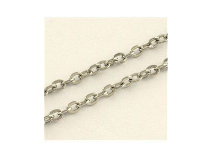 Řetízek oválkový 4x3x0,7 mm, ocel 304