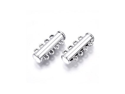 Magnetické zapínanie so 4 očkami, farba platina