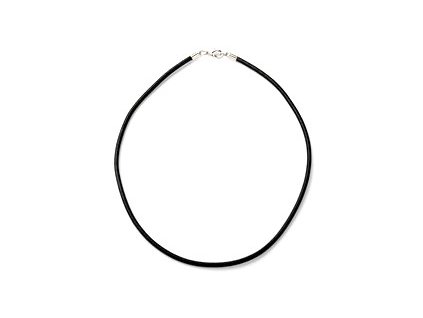 Leather necklace with clasp, 460x3 mm, black