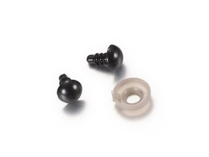 Bezpečnostné oči, 10 mm, farba čierna