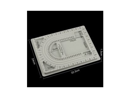 Korálkovací podložka, 32,5x24x1,5 cm, barva šedá