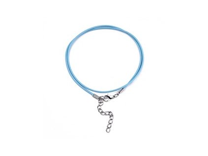Náhrdelník voskovaná šnůrka se zapínáním, 435x1,5 mm, sky blue 0A