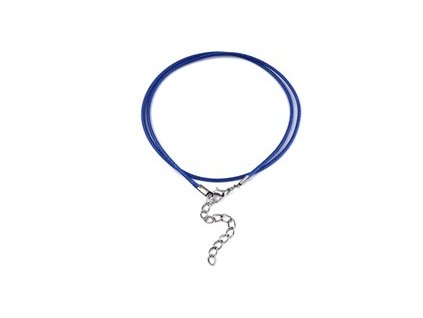 Náhrdelník voskovaná šnůrka se zapínáním, 435x1,5 mm, royal blue 0C