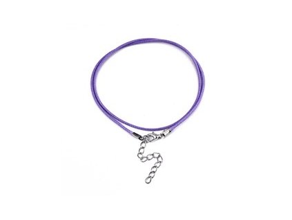 Necklace waxed cord with clasp, 435x1.5 mm, purple 0P