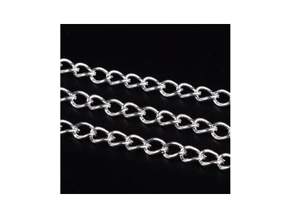 Řetízek 5x3,5x0,8 mm, barva stříbrná