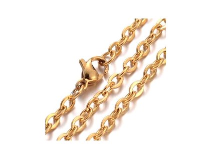 Chain with lobster clasp 500x2 mm, steel 304, gold color