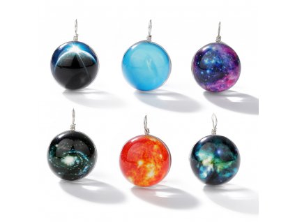 Glass pendant, universe 21 mm, mix
