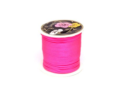Satin cord, 03 deep pink 1 mm, spool approx. 70 m