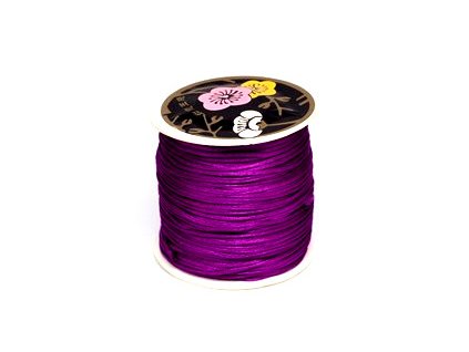 Satin cord, 25 purple 1 mm, spool approx. 70 m